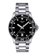 Tissot Seastar 1000 40mm mustalla taululla edestä