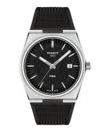 Tissot PRX 40mm musta kellotaulu edestä