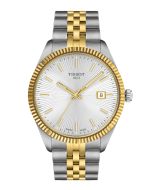 Tissot Ballade 40mm hopea taululla edestä