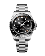 Longines HydroConquest GMT - musta - teräs - edestä