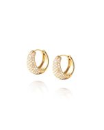 Mockberg Treasure Hoops Medium korvakorut MO147 kullanvärinen teräs zirkoniat