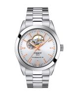Tissot Gentleman Powermatic 80 Open Heart 40mm hopea edestä
