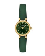 Tissot Lovely Round vihreä taulu nahkaranneke - edestä