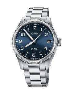 Oris Big Crown ProPilot Big Date, sinisellä kellotaulussa - edestä