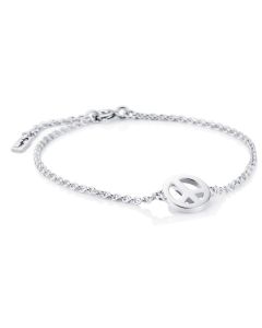 Efva Attling hopea Mini Peace-rannekoru säädettävällä pituudella 17/19cm.

Hopea rannekoru sirolla ketjulla ja pienellä peace-merkillä, on monikäyttöinen koru arkeen ja juhlaan. 