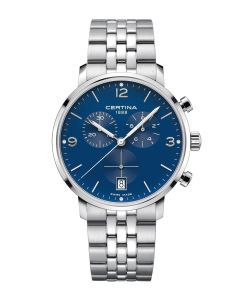 Certina DS Caimano ⌀42mm sininen edestä