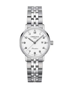 Certina DS Caimano ⌀28mm valkoinen edestä