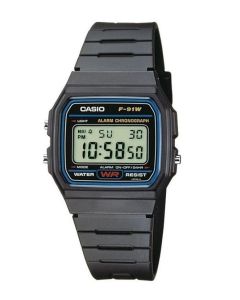 Casio Timeless Collection 33mm F-91W-1YEG edestä
