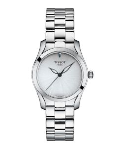 Tissot T-Wave 30mm edestä - hopea_kellotaulu_teräs