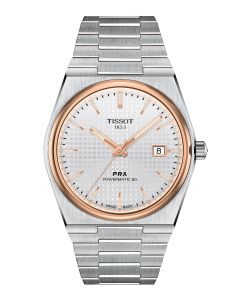 Tissot PRX Powermatic 80 40mm hopea edestä