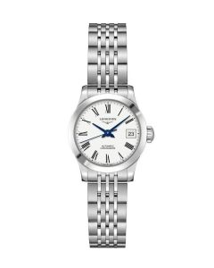 Longines Record 26mm -valkoinen edestä
