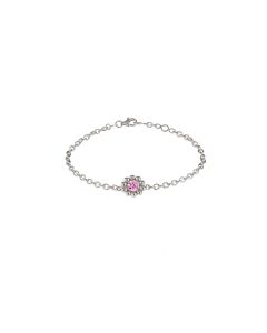 Lumoava Daisy hopeinen rannekoru 18-19.5cm pinkki  zk L53228150000