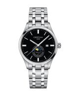 Certina DS-8 Moon Phase ⌀41mm musta kellotaulu edestä