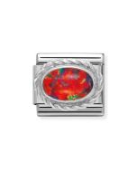 Nomination punainen opaali hopeareunuksella 330503/08