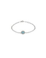 Lumoava Daisy hopeinen rannekoru 18-19.5cm sininen zk L53228140000